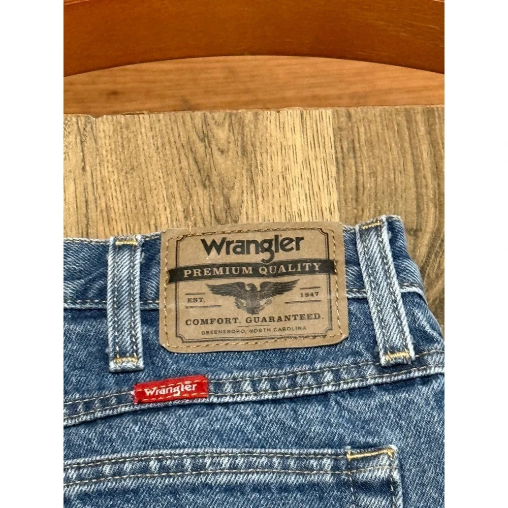 Wrangler Jeans Mens 35x34 Blue Adult Straight Leg Denim Excellent